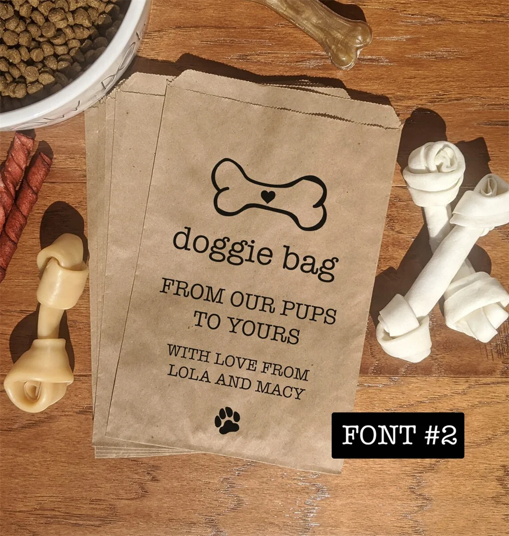 50pcs Doggie Favor Bags, Wedding Favor Doggie Bag, Doggie Bag, Dog Bag, Dog Lover Gift, Dog Party, Pet Adoption, Dog Treat Bags