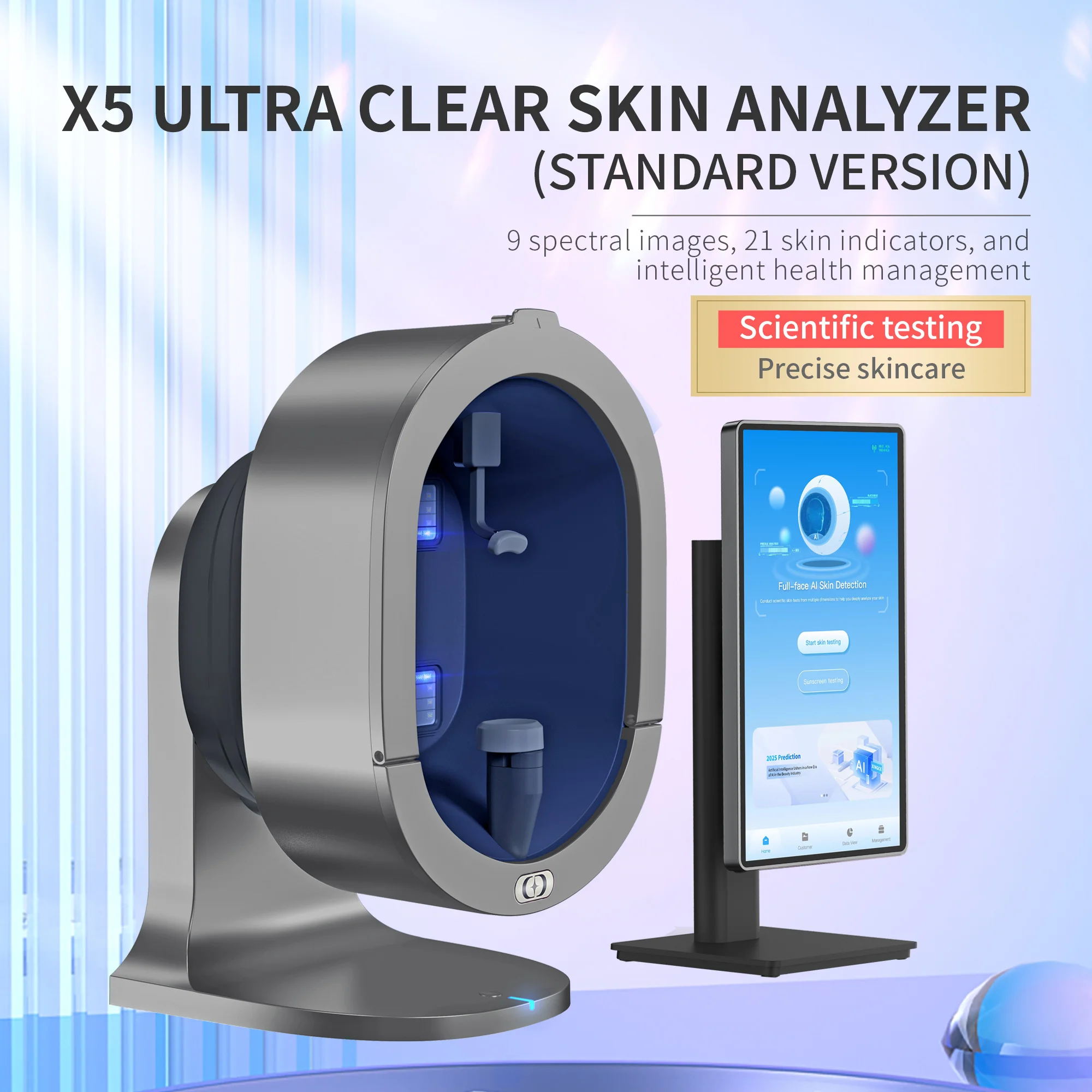 

Newest Upgrade X5 AI Artificial Intelligence Deep 3D Facial Skin Analysis Detector Follicle Testing Skin Analysis Magnifier CE