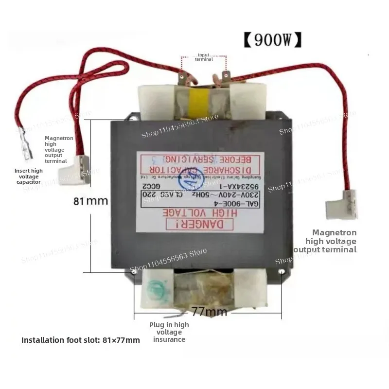 Transformador para forno micro-ondas, modelo 900W GAL-900E-4 (acessórios)