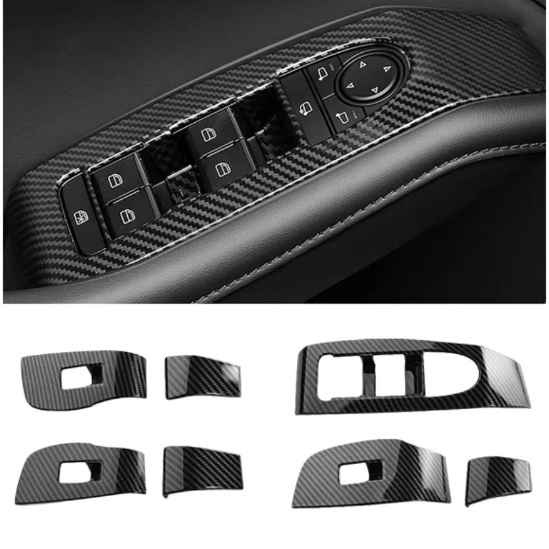 

Car Window Control Lift Switch Panel Cover Trim Carbon Fiber for Mazda 3 CX-30 2020-2024 Decoration Accessories