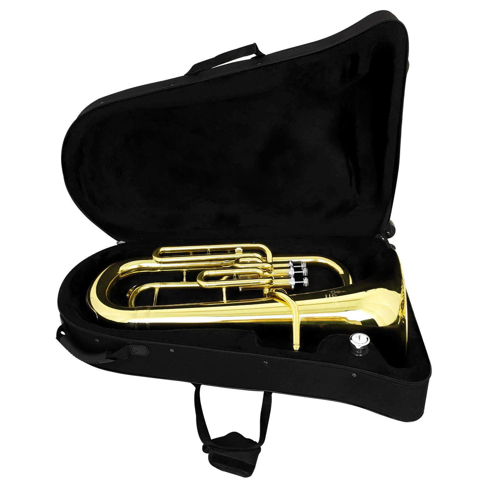 SLADE Euphonium Bb  Gold Brass 3 Valve Upright Beginner Performance Exam Wind Instrument with Case Cleaning-cloth Gloves Straps