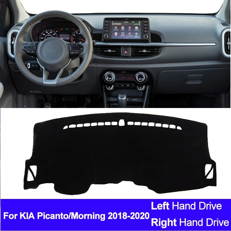 

For KIA Picanto Morning 2018 2019 2020 LHD RHD Car Auto Inner Dashboard Cover Dash Mat Carpet Rug 2 Layers Sunshade Auto Cape