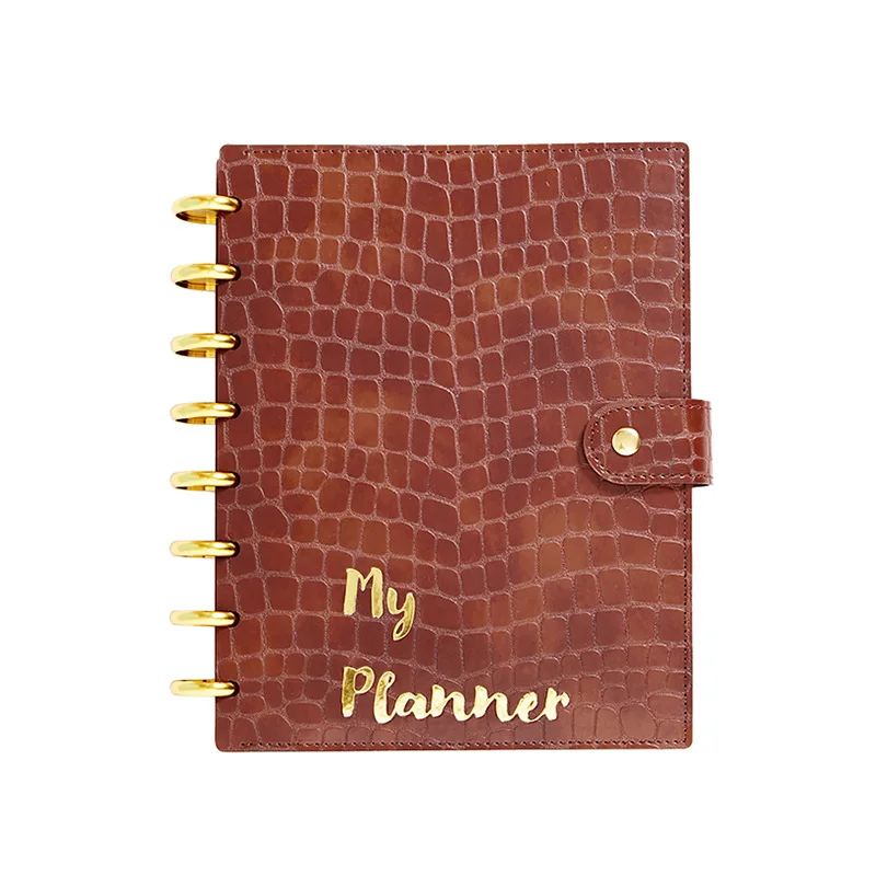 RINGNOTE A5 Leather Loose-leaf Handbook Premium Leather Business Office Notebook Mushroom Hole PU Notebook Journals Planner