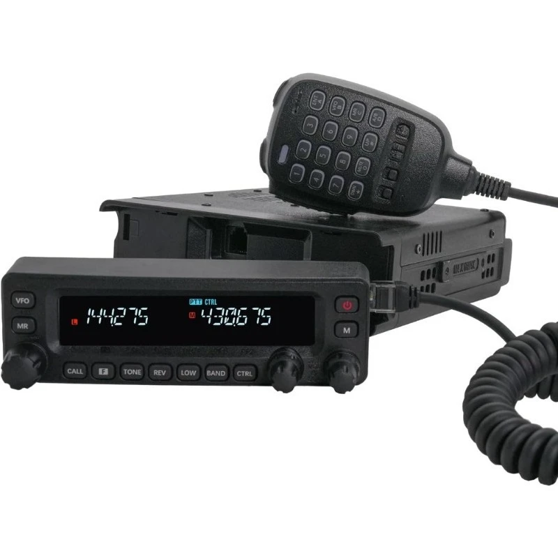 

Двухдиапазонный мобильный приемопередатчик радиолюбителя с перекрестным повторивателем, прием воздушной ленты, съемная панель управления, супергетеродин