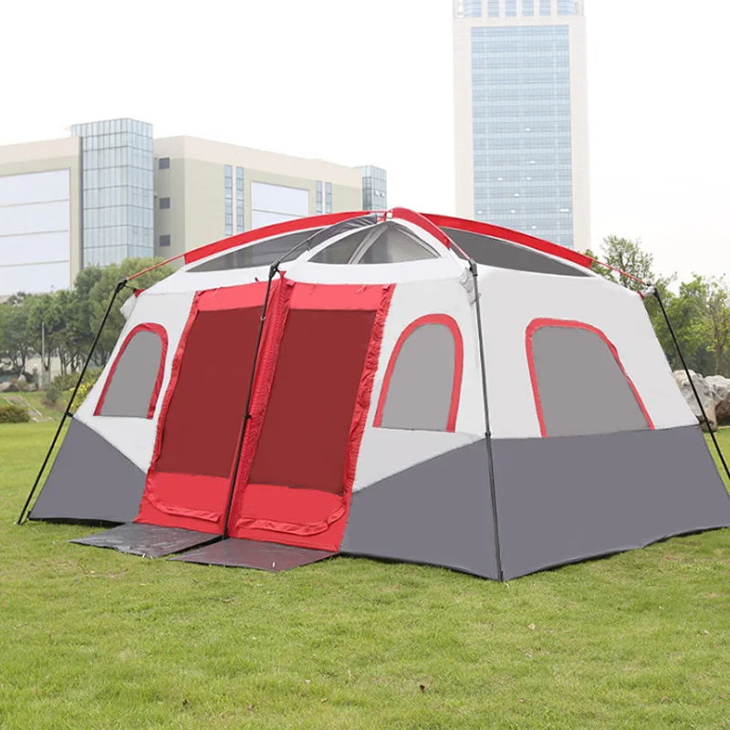 

Outdoor Camping Tent with 2 Bedrooms 1 Room Waterproof Extra Large Space 8-12 Persons Family Tent