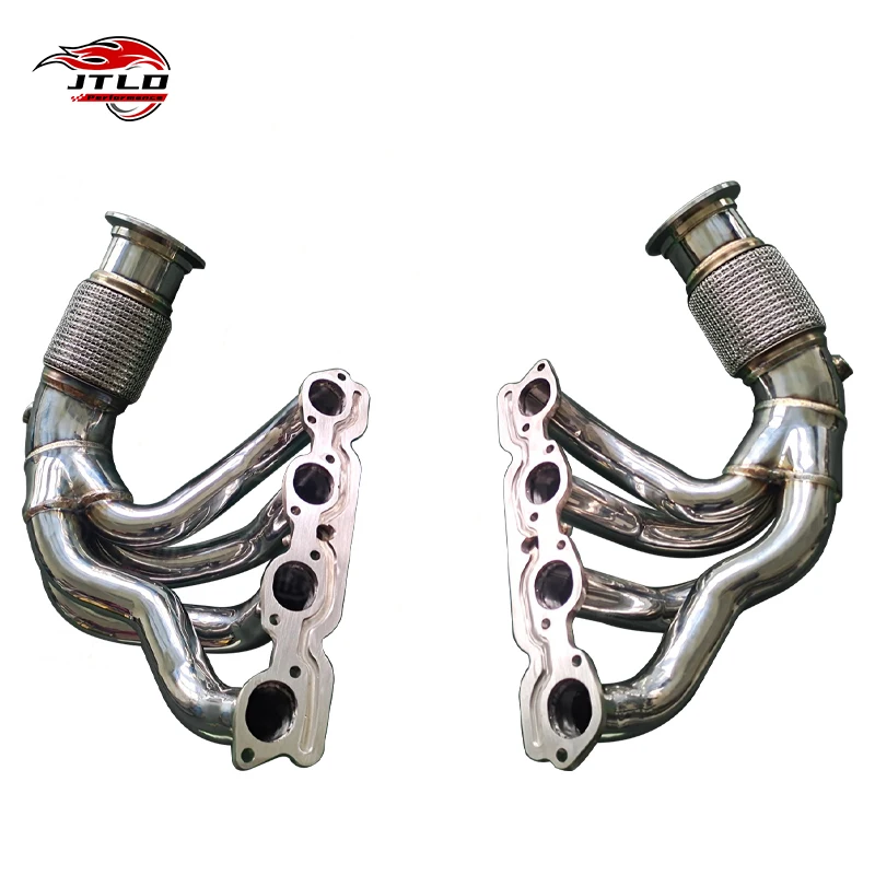 

JTLD 304 нержавеющая сталь без кота полированный выпускной коллектор для Ferrari 458 4,5 л выхлопная система Decat Header