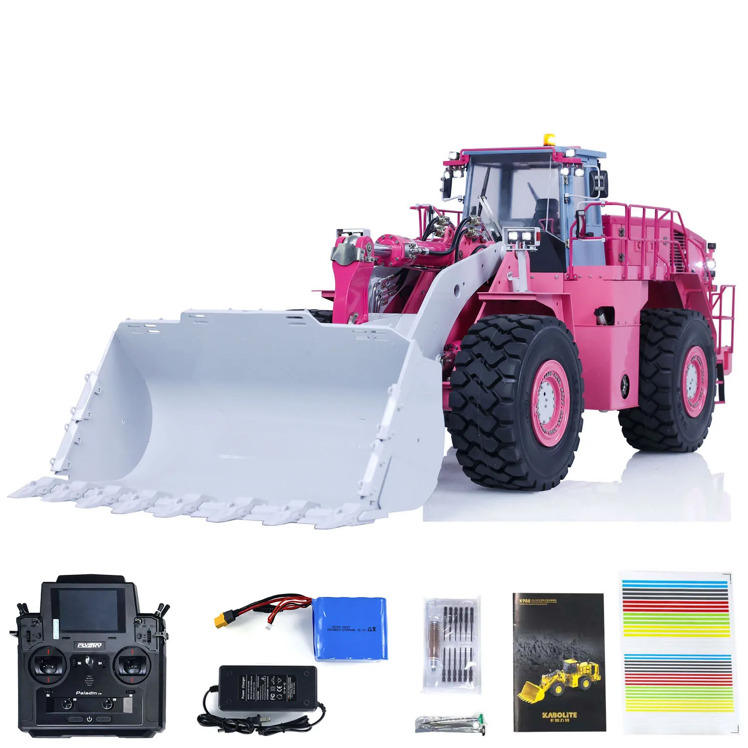 Clearance KABOLITE RTR K988 Upgraded 1/14 Hydraulic RC Loader Radio Control Cars Trucks 6CH Sound Light Painted Toys DIY Model