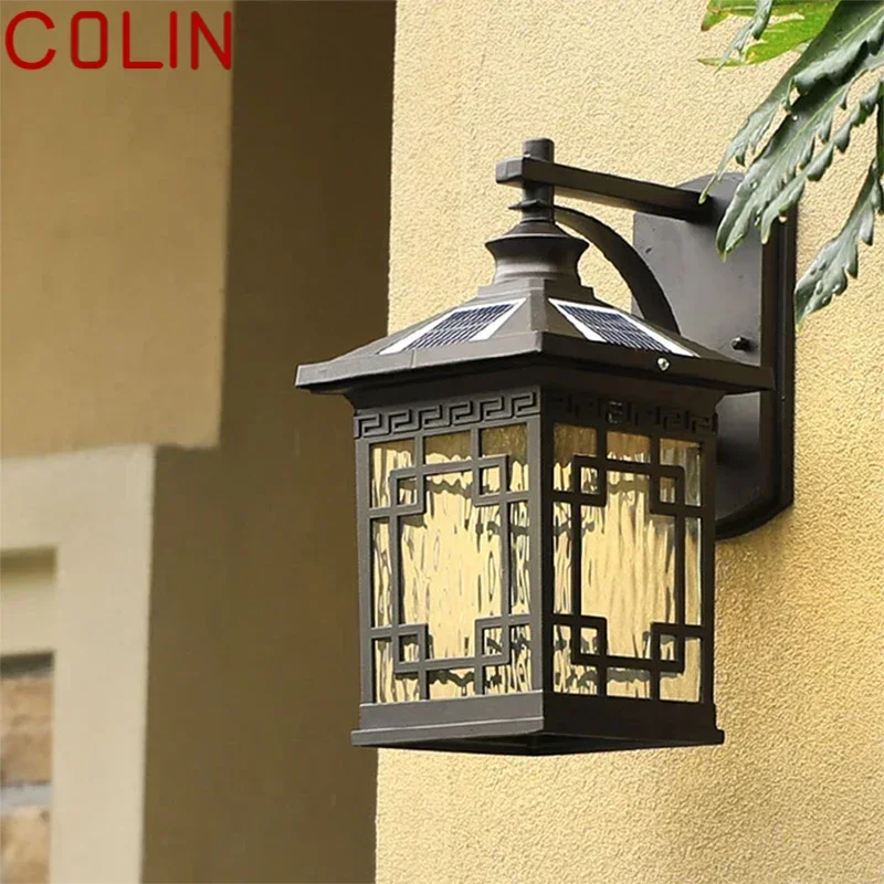 COLIN Solar Wall Light Fixture Outdoor Modern LED Waterproof Patio Lighting For Porch Balcony Courtyard Villa Aisle