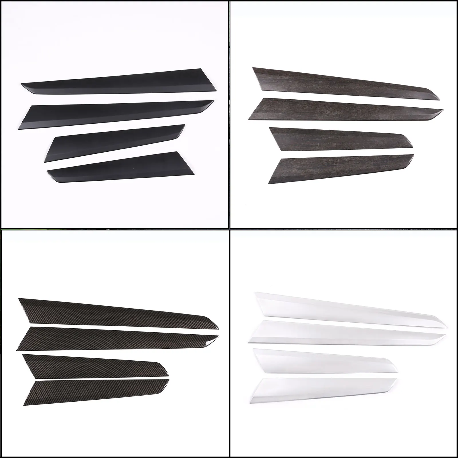 ABS Carbon Fiber Car Interior Door Handle Panel Strips Cover Trim for Mercedes Benz C Class W204 C180 C200 2007-2014 Accessories