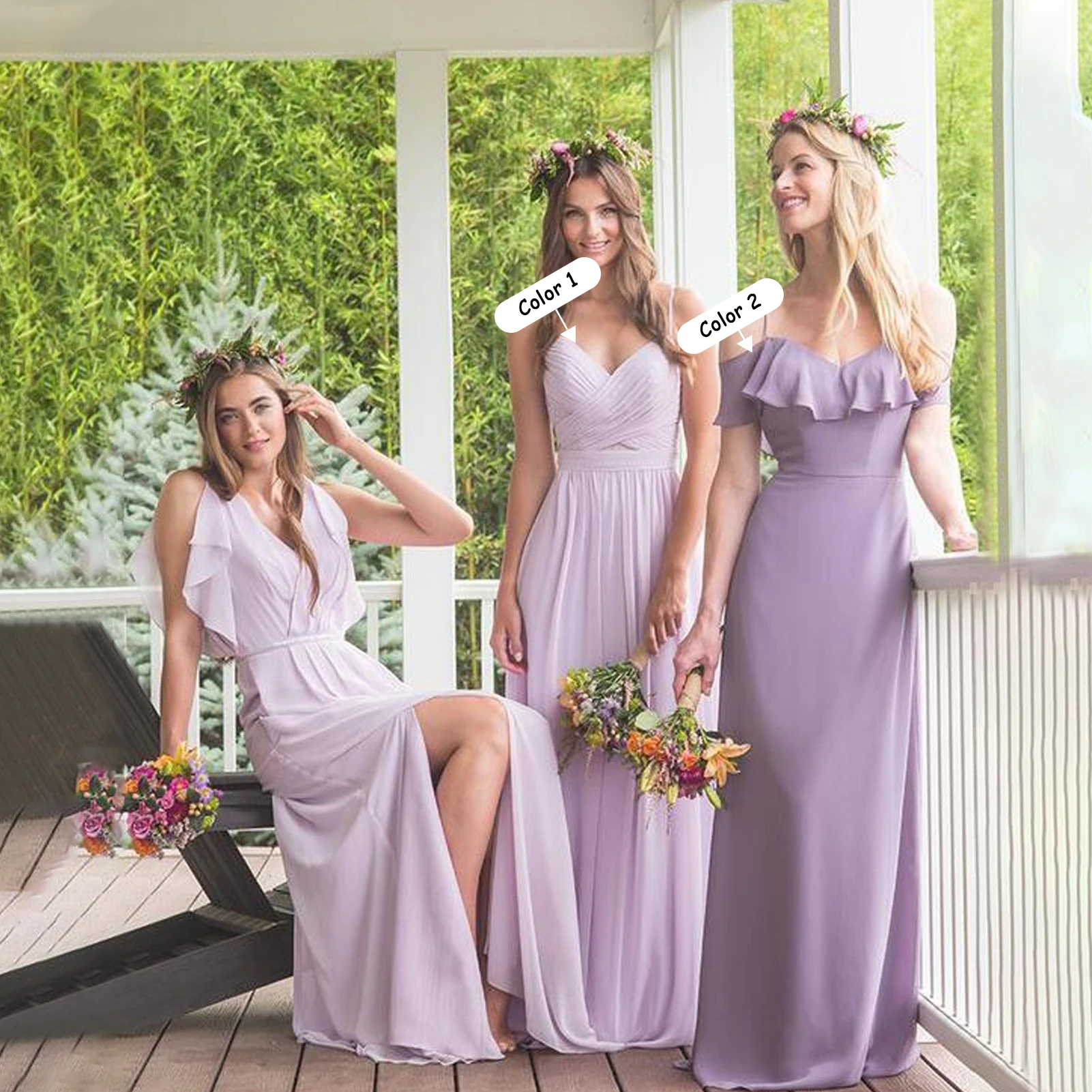 Custom Style Dress Chiffon Bridesmaid Dresses 2023 Elegant Sleeveless Floor-Length Wedding Party Gowns Vestidos Para Boda