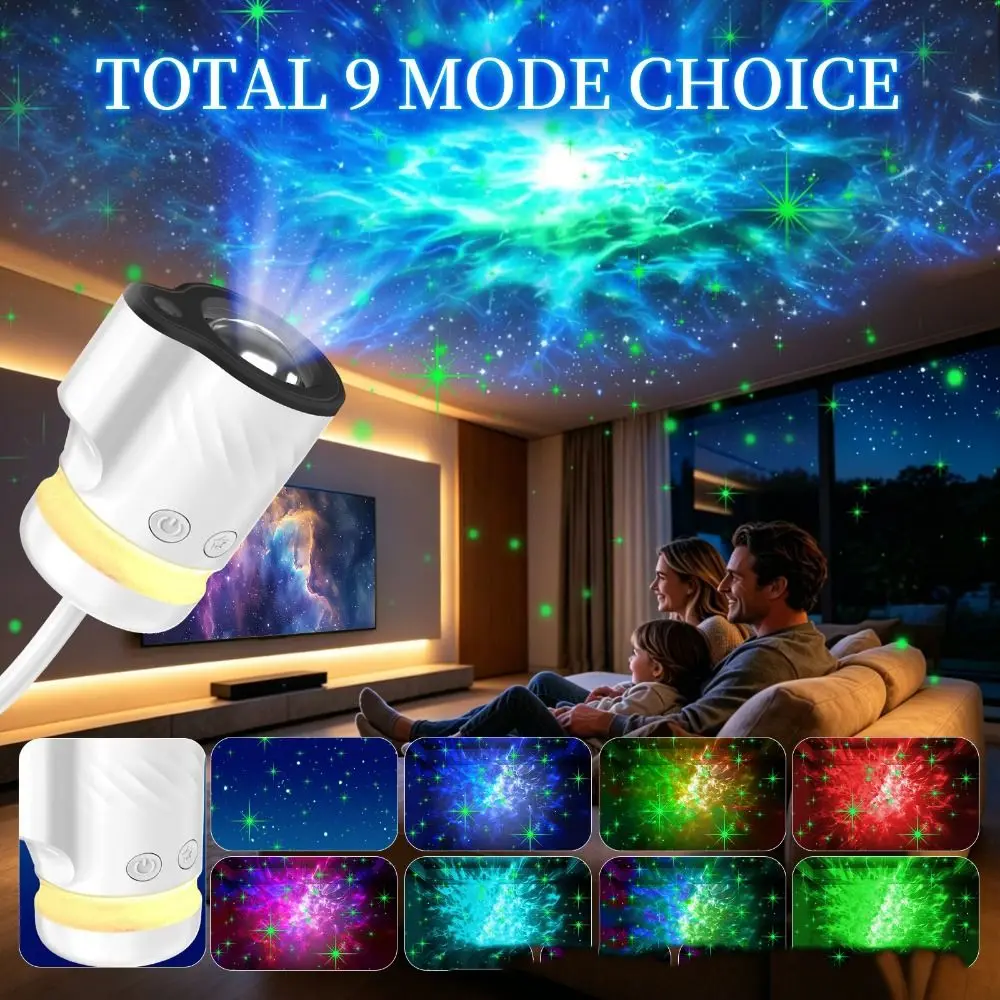 Adjustable Brightness Star Projector Lights Multiple Scenes HD Image LED USB Projector Light Flexible Neck Large Range