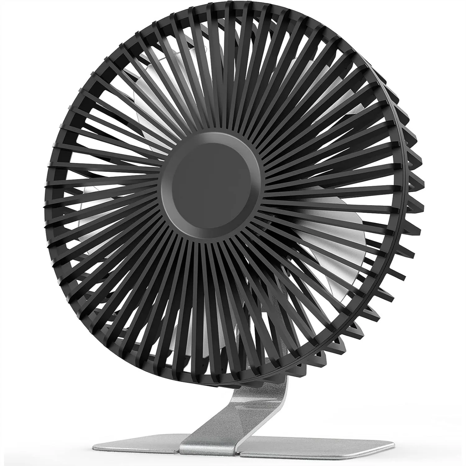 

6 Inch USB Desk Fan, 4 Speeds Ultra-Quiet, 90° Tilt, Portable Mini Table Fan for Home Office, Metal Base