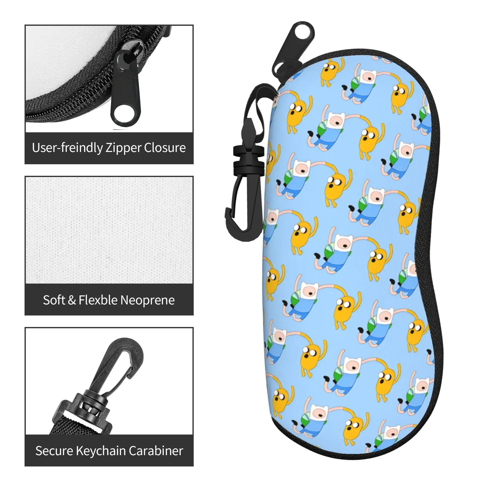 Adventures Time Glasses Case Men Women  Sunglasses Case Soft Key Chain Eyewear Bag Daily Eyeglass Protector - view 3