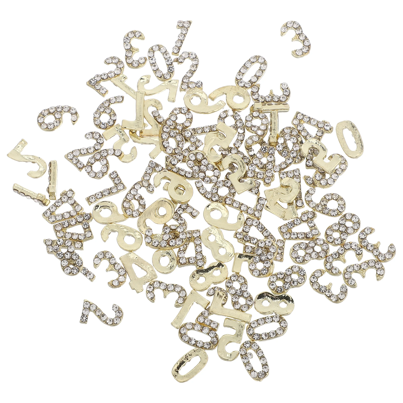 

100Pcs Nail Art Charms Number Rhinestone Decorations Unique Flatback Nails Jewelry Accessories for Girls Parties Weddings