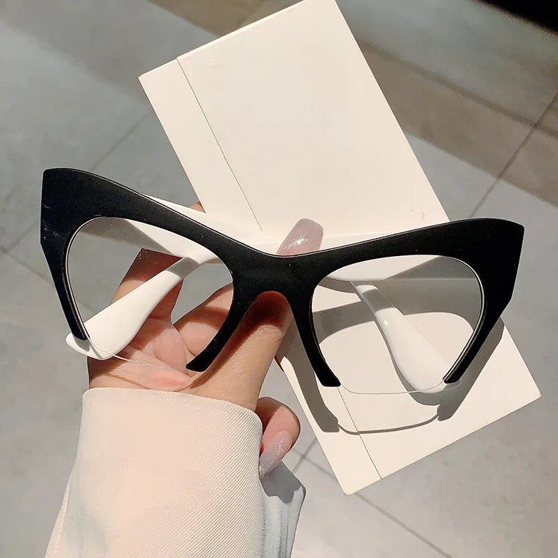 Retro Damen Halbrahmen Cat Eye Brillengestelle Mode Optischer Rahmen – Detail 5