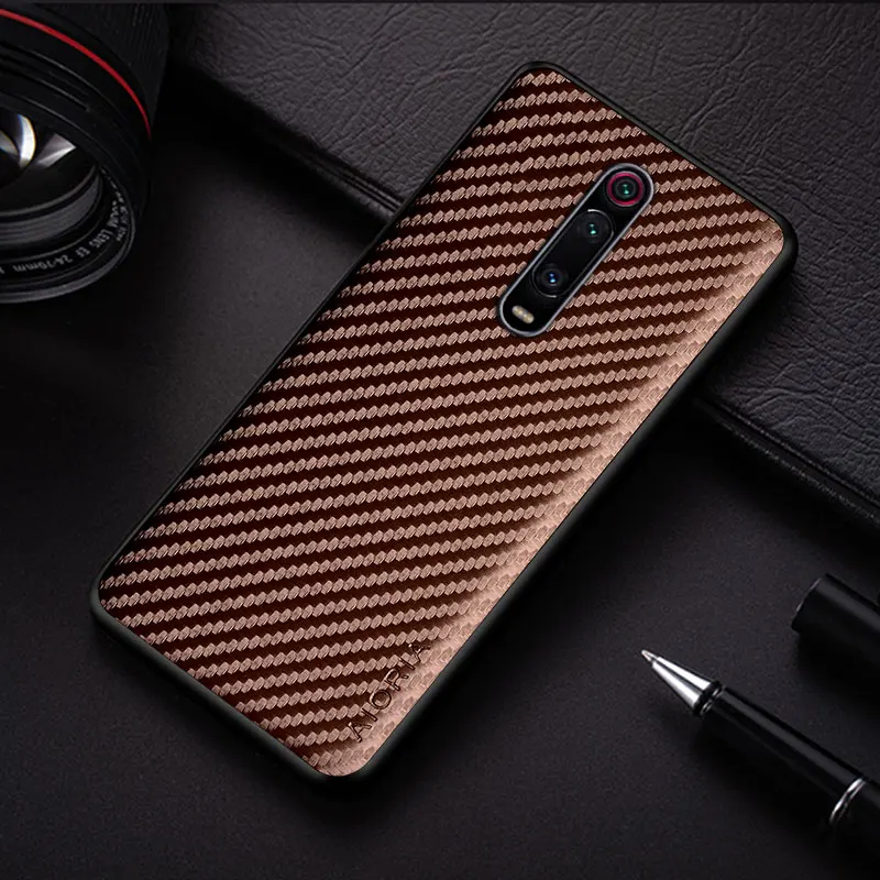 Carbon Fibre texture Phone Case for Xiaomi Mi 9T Pro Fashion Design Soft Back Cover Coque for Xiaomi Redmi K20 Pro Case