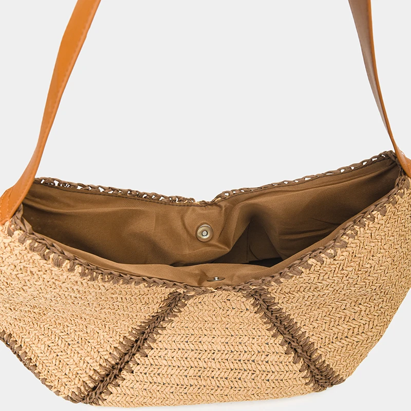 Straw Woven Handbags For Women Handmade Travel Seaside Beach Bag Summer Shoulder Bag Oversize Shopping Tote Basket Bolsas