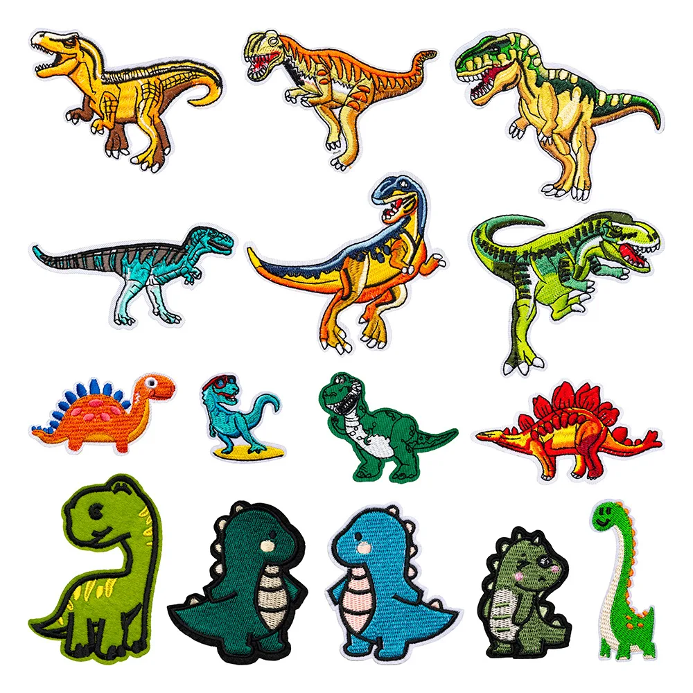 

Dinosaur Embroidery Patch DIY Clothing Accessories Cute Animal Iron on Patches for Kids Clothes Decoration Appliques Stickers