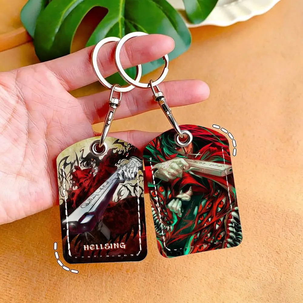 Anime Hellsing Ultimate Card Holder Keychain Key Ring Door Lock Access Protective Case For Security Gift