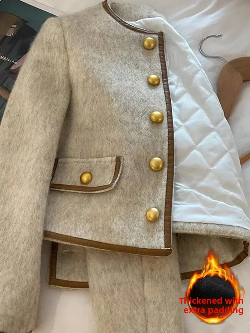 

High-End Short Quilted Cotton Jacket Korean Style Thickened Autumn Winter Outerwear for Small Stature Ladies Commute Style