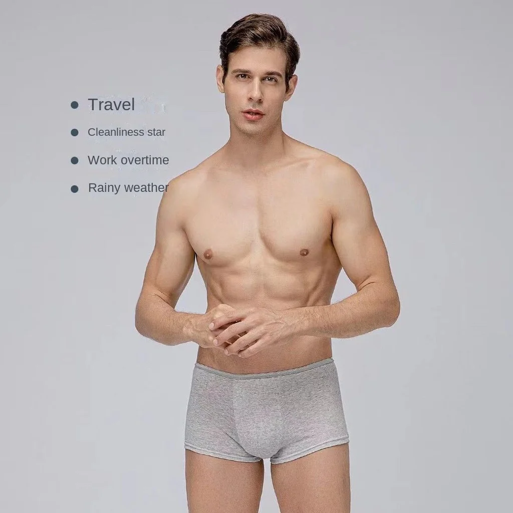 ONEWEAR Men's Disposable Panties men's flat angle travel aseptic shorts travel wash-free portable travel clothes 5/10Pcs