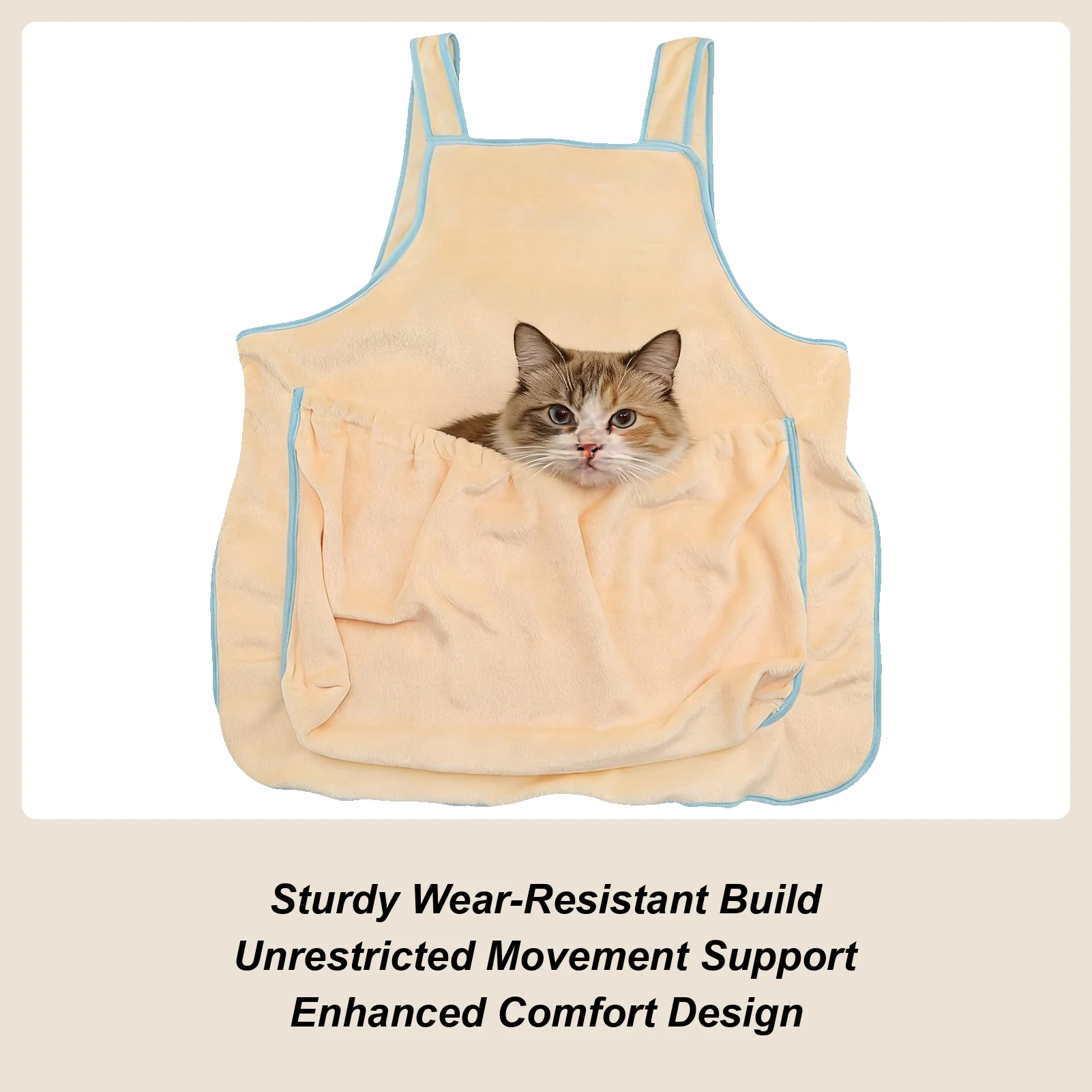 Delantal para siesta con eslinga para gatos, cómodo delantal con bolsa para gatos para el hogar, interior, caminar diario, desplazamientos, senderismo al aire libre y carretera