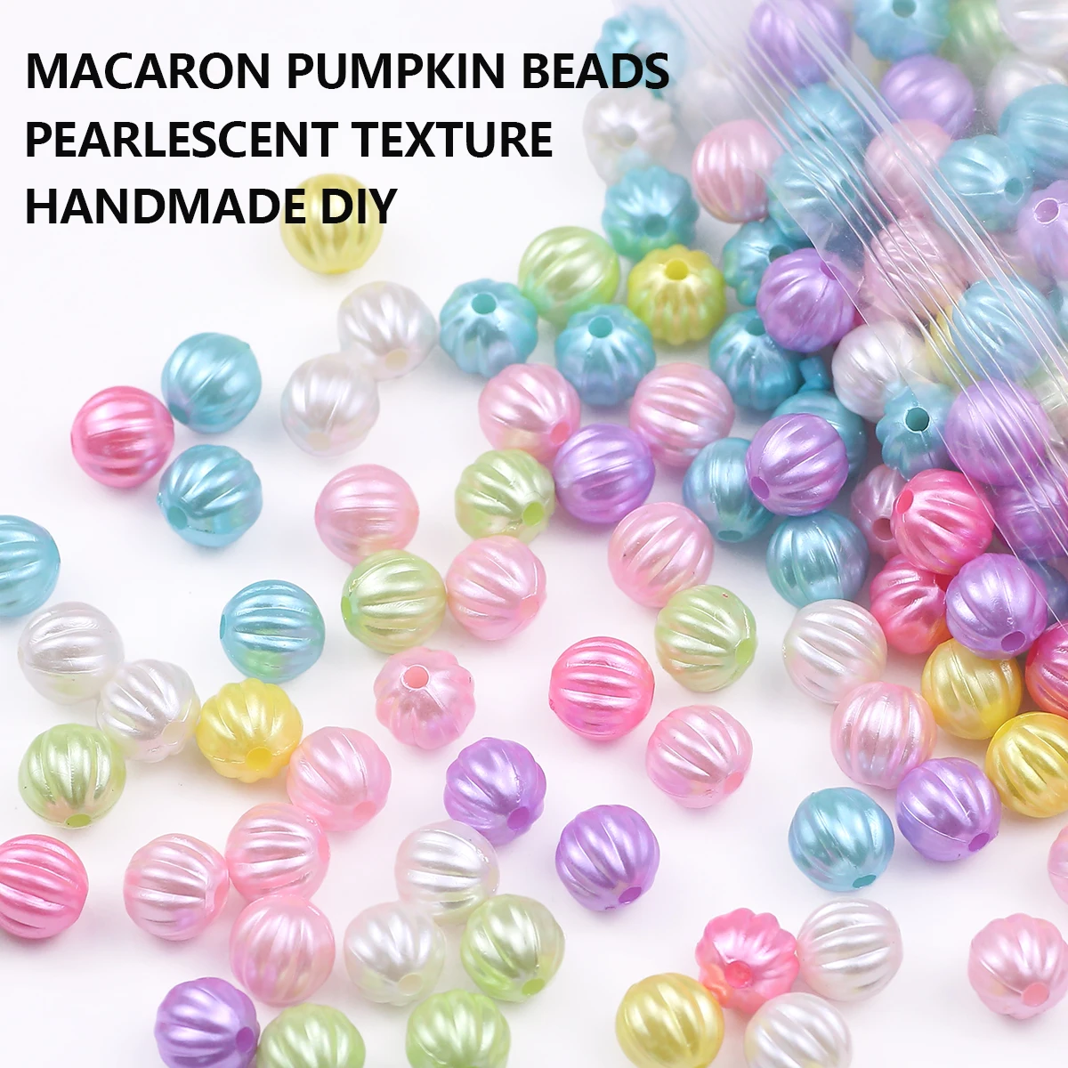 

100/200pcs 8mm Shiny Halloween Pumpkin Acrylic Beads for Jewelry Making Spacer Bracelet Necklace Phone Chain Charm Diy Accessory