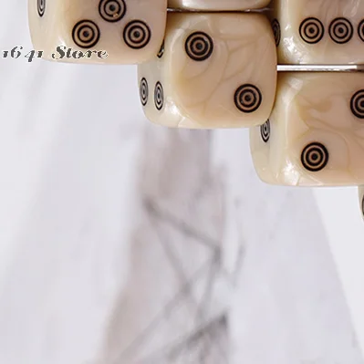 

Набор из 10 акриловых кубиков D6 (6-гранных) с закругленными углами, 16 мм, цвет слоновой кости, для настольных игр, развлечений, вечеринок, аксессуары для маджонга