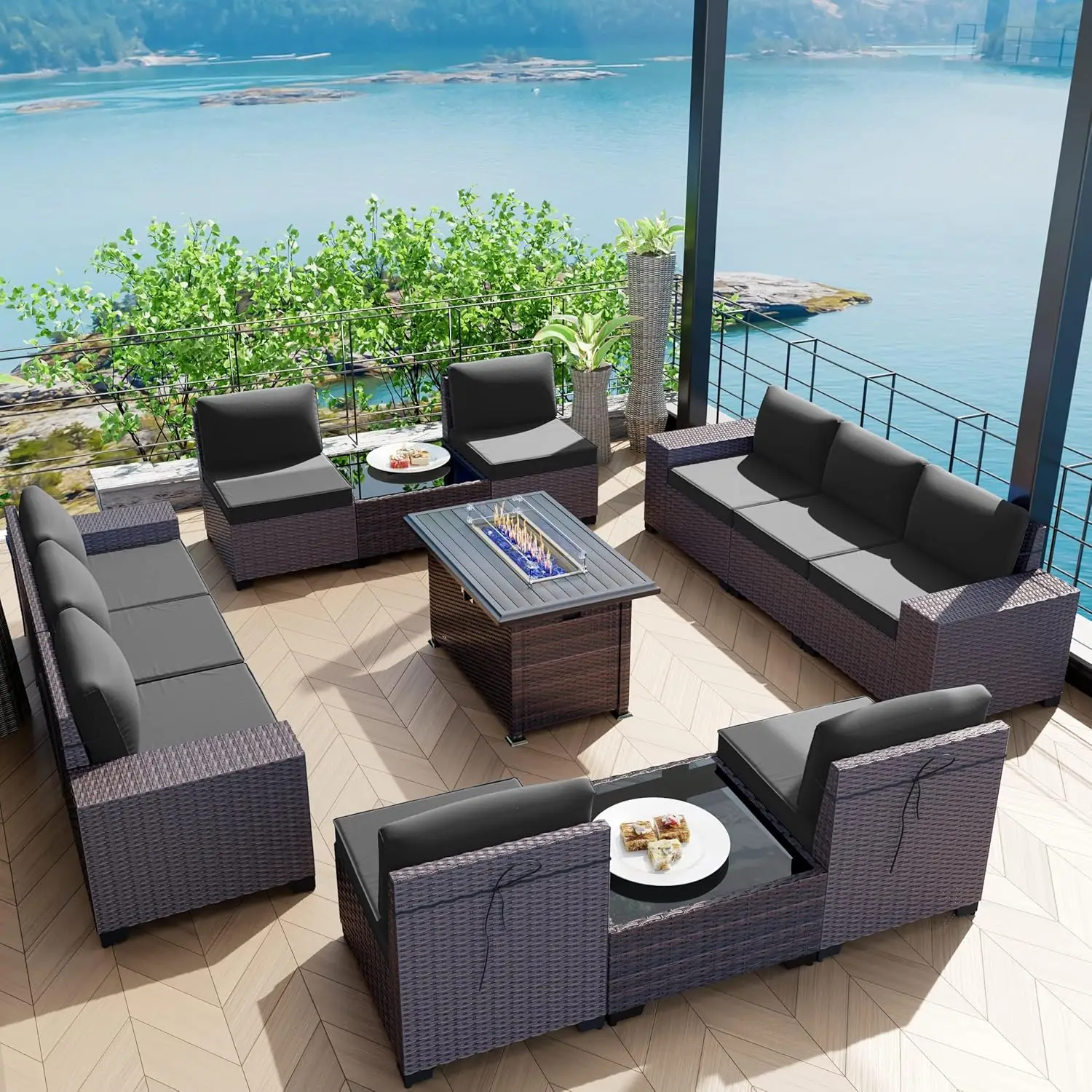 13 Pieces Outdoor Patio Furniture Set w/43