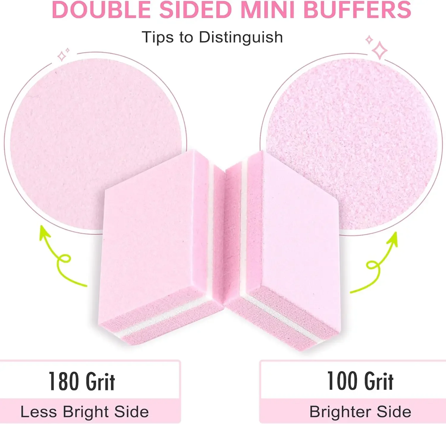 100pcs Mini Nail File Blocks 80/100/180/240 Buffing Sponge for Acrylic Natural Nail Polish Sanding Buffer Manicure Pedicure Tool