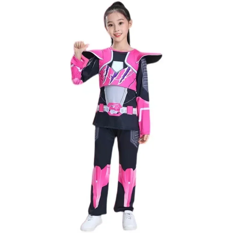 2025 jxhjhbw crianças mini força x cosplay traje volt sami lusi max role play topo e calças máscara terno festa de halloween fantasia d-o-a