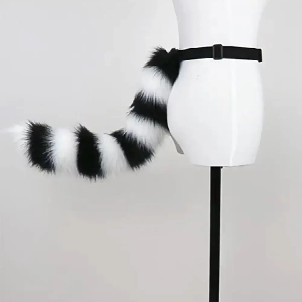 Fake Cat Tail Soft Fuzzy peluche coda di volpe Costume Prop con cintura regolabile per Club Dance Cosplay party morbido peluche finto