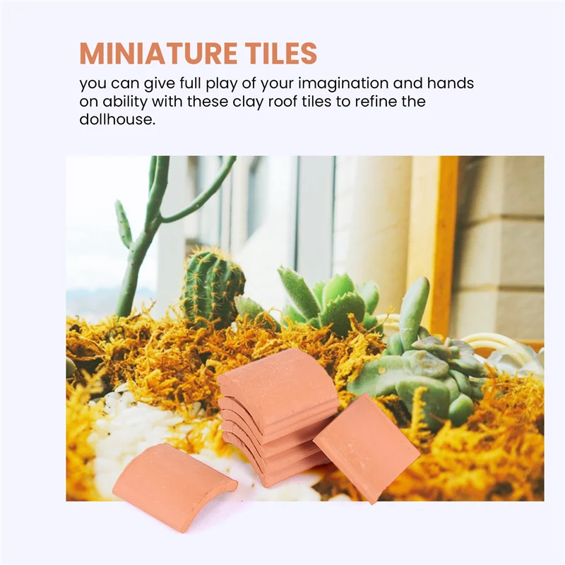 

YSUN-200 Pcs Roof Tiles Model Building Set Red Miniature Tiles For DIY Landscape Kitchen Garden Decoration