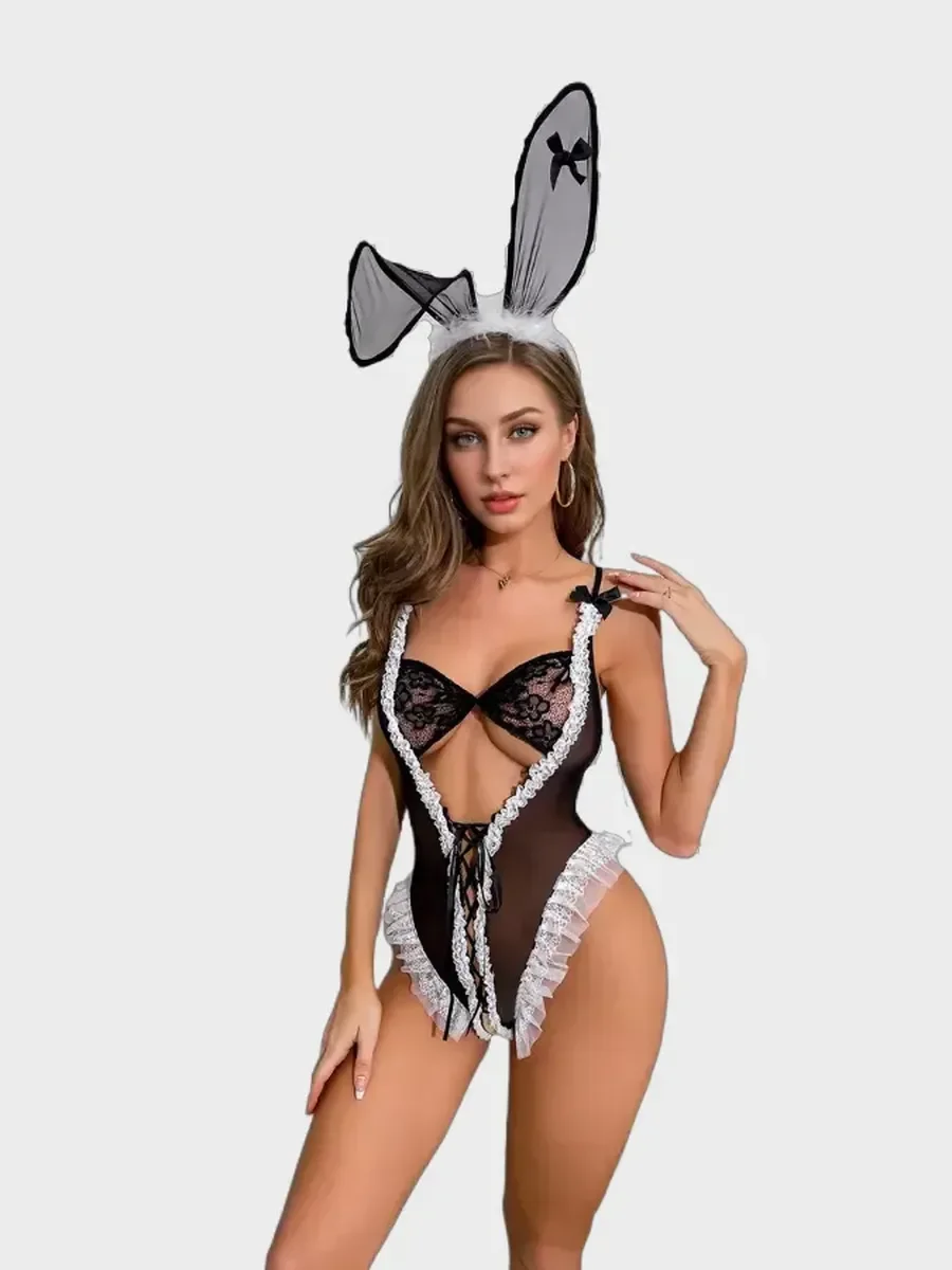 

Erotic Costume Lace Ears Anime Kawaii Rabbit Girl Uniform Halloween Sexy Cosplay Bunny Costumes Bodysuits Erotic Lingerie Adult