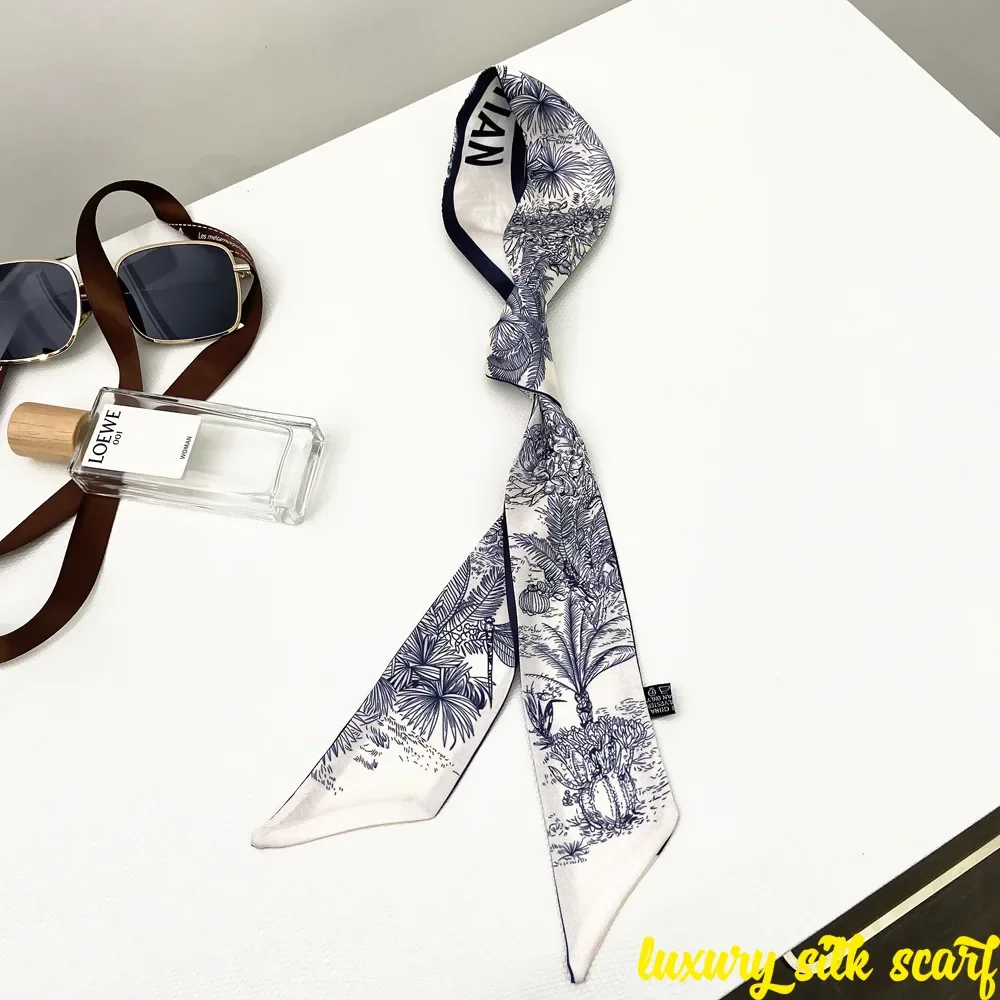 NEW Spring Luxry Design Women Silk Ribbon Scarf Handbag Handle Wrap Bag Ribbon Scarf Women Girls Head Hair Wrist Ribbon  Bag