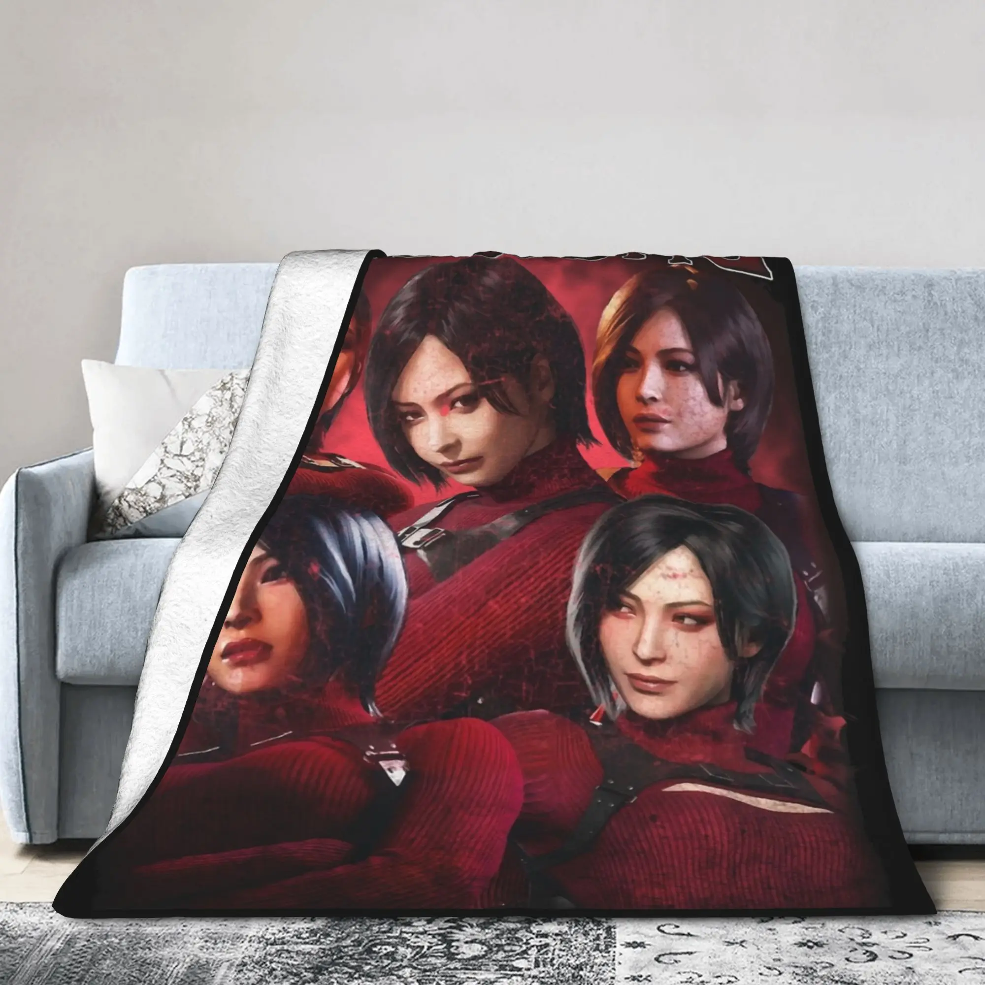 Ada Wong Blankets Fleece Decoration  Portable Lightweight Throw Blankets for Home Bedroom Bedspreads