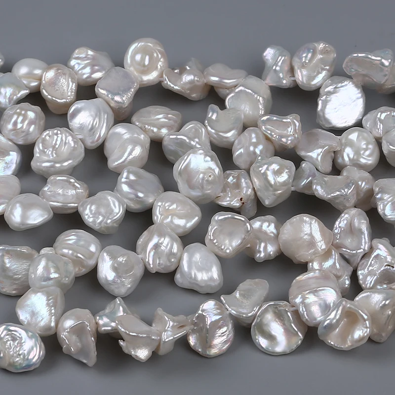 9-10mm White Cultured Freshwater Baroque Pearl Beads Reborn Keshi Pearl Loose Natural