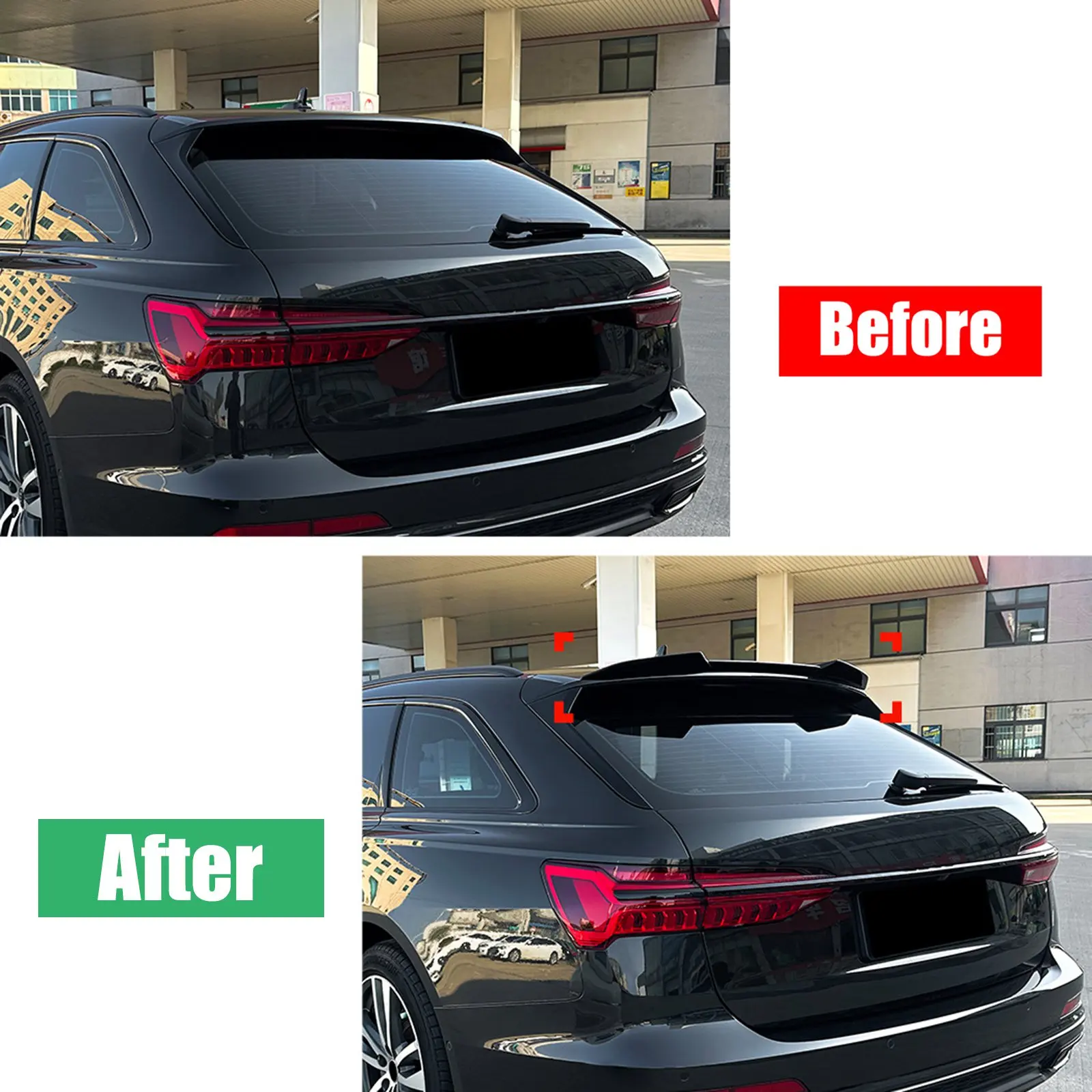 For Audi A6 C8 Avant Travel Edition Sline 2019-2024 Wing Automobile Fixed Wind Wing Splitter High Quality ABS Exterior Modified