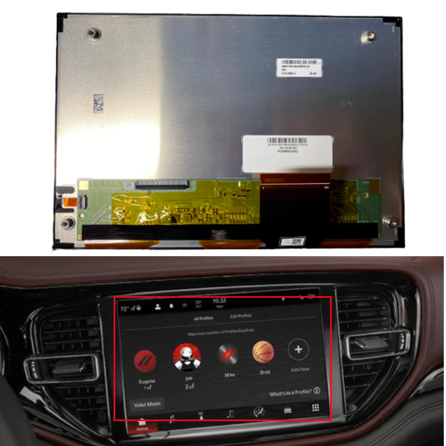 

10.1inch C101UAB01.0 Display LCD with Touch Screen Panel for 2021 2022 DODGE DURANG GPS NAVIGATION RADIO DISPLAY MONITOR LCD OEM