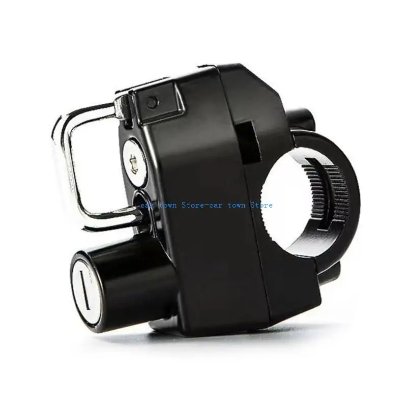 

RXJE Universal Motorcycle Scooter Street Bike Handlebar Part Helmet Lock Anti-Theft Security Aluminum Alloy Locks with 2 Keys