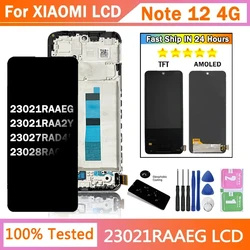 6.67''AMOLED for Xiaomi Redmi Note 12 4G 23021RAAEG 23021RAA2Y 23027RAD4I lcd display screen digitizer Assembly Note12 Display