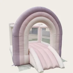 Unisex Luxy Toddler Pastel Rainbow Bounce House slide combo girls Bouncy castle Kids inflatable playing room
