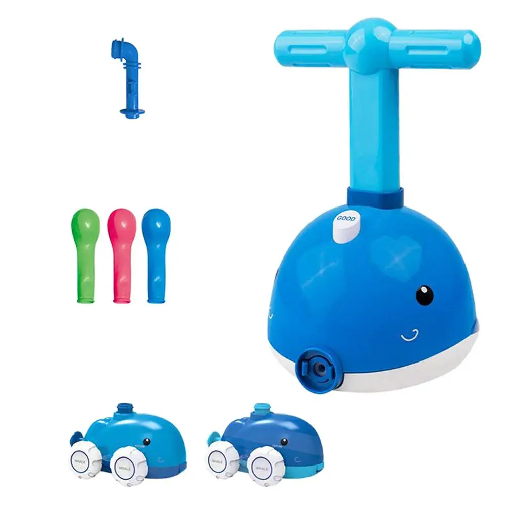 

Powered Balloon Launcher Car Fun Dolphin Launch Tower Inflatable Pump Party Supplies Experiment Toy Classroom with 12 Balloons