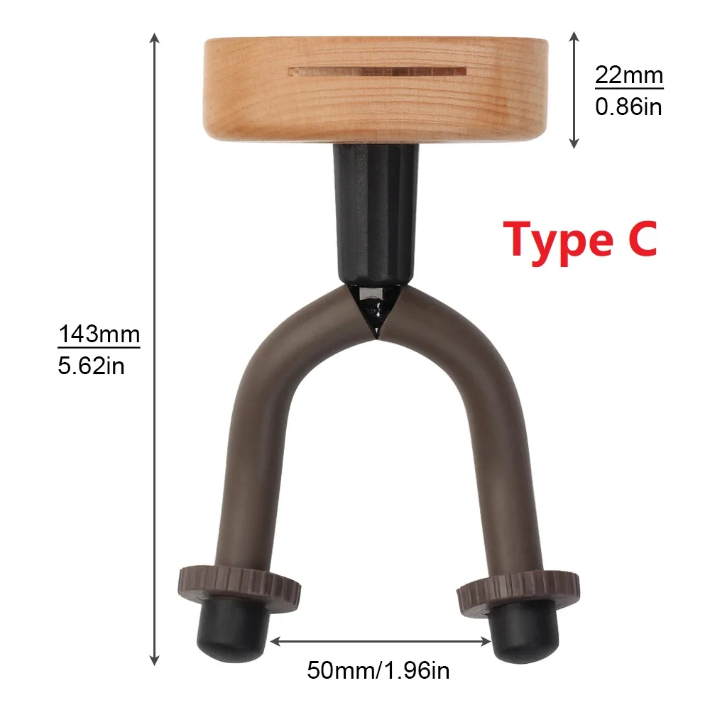 Guitar Hanger Hook Holder Wall Mount with Wood Guitar Shape Base for Guitar Bass String Instrument Accessories