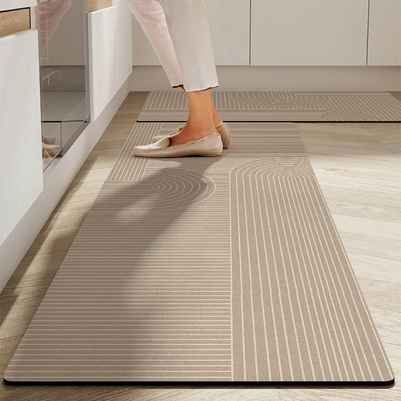 Kitchen Special Diatom Mud Mat Long Feet Anti-slip Water-absorbing Oil-proof Door Dirt-resistant and Wipe-free Floor Mat