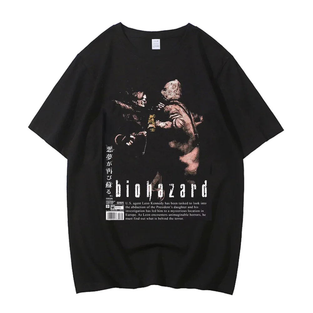 Leon Kennedy Game T-shirt for Men and Women High Quality Cotton Tee Short Sleeve Shirt Fashion Streetwear Top