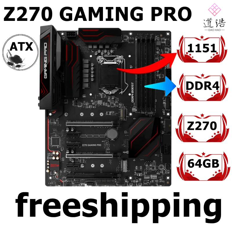 

For Z270 GAMING PRO Motherboard 64GB LGA 1151 DDR4 ATX Z270 Mainboard 100% Tested Fully Work