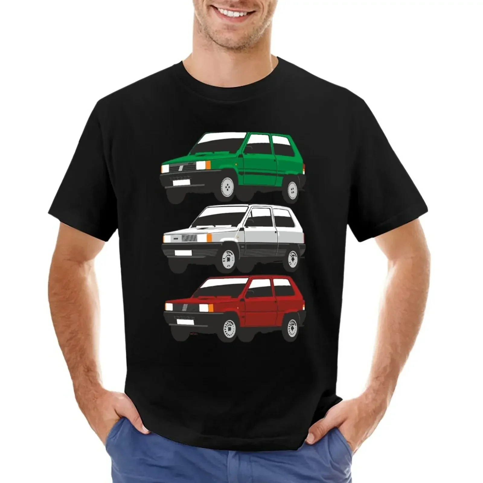 Fiat Panda First Generation Short Sleeve Harajuku Men Clothing T-Shirt Custom Blondie Black T-shirts for Men Harajuku Clothing