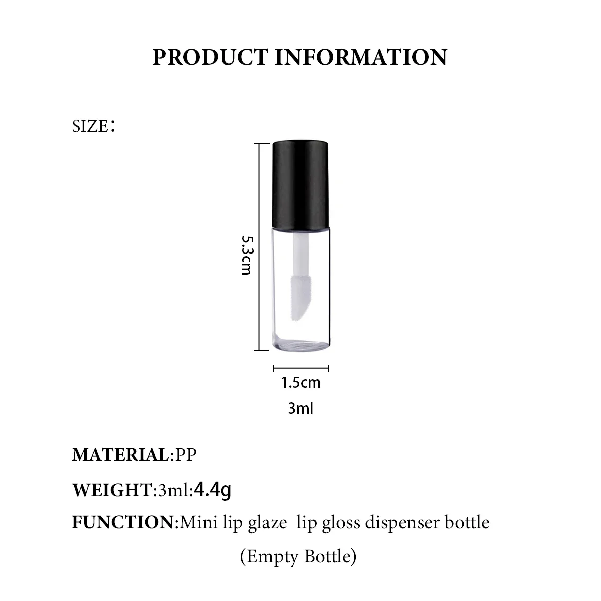 12PCS 3ML Tubo vuoto per lucidalabbra Fai da te in plastica elegante contenitore per rossetto liquido rotondo lucidalabbra campione cosmetico bottiglie riutilizzabili