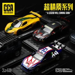 CCA 1:43 Lamborghini Maserati McLaren P1 Land Rover Guard BMW Benz Car Model With Helmet Acrylic Box Alloy Car Toy